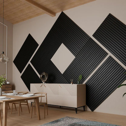 Wandpaneele 4er Set Akustik Schwarz