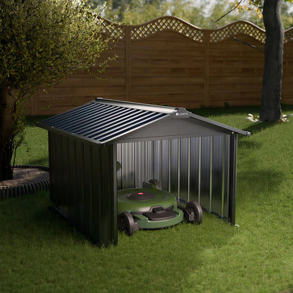 Mähroboter Garage MGMT1 aus Metall mit Satteldach in anthrazit