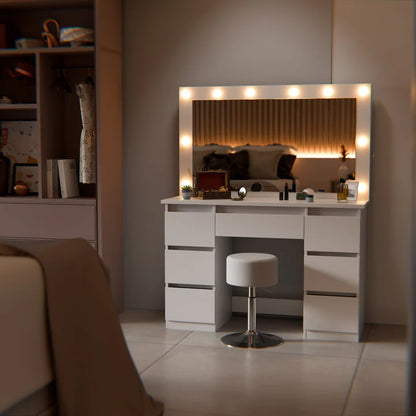 Schminktisch mit Spiegel Lilia mit Hocker Tonia