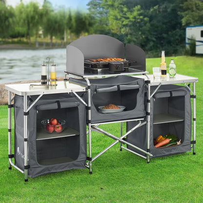 Grande cucina da campeggio pieghevole da cucina Garda in grigio