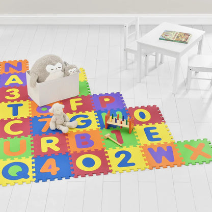 Tappetino puzzle per bambini Kim 36 pezzi dalla A alla Z e da 0 a 9