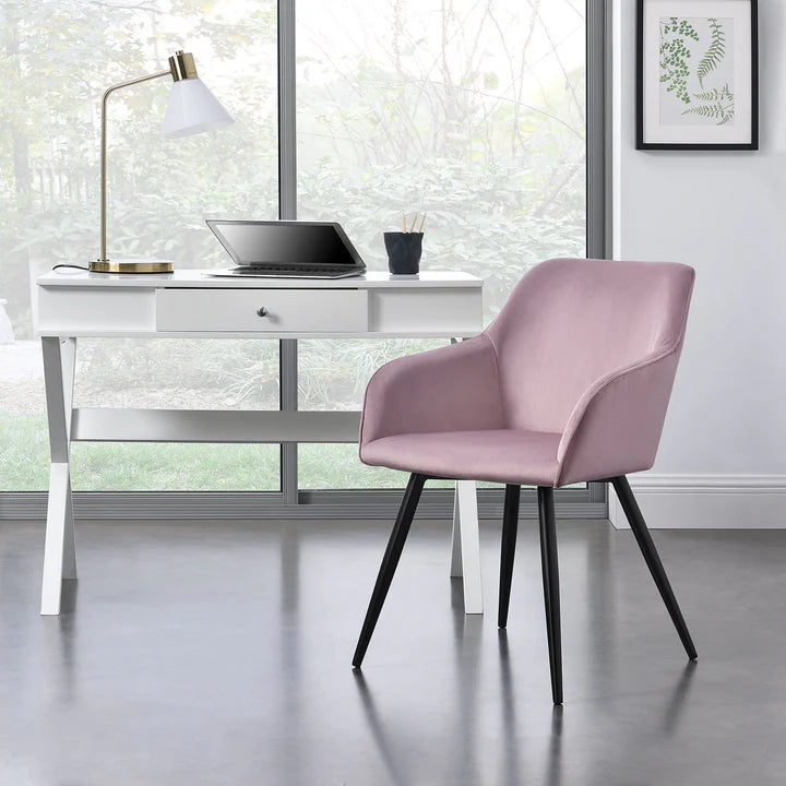 Loungesessel Tarje mit Samtbezug in rosa