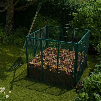 Metall Komposter für Gartenabfälle 800L Dunkelgrün