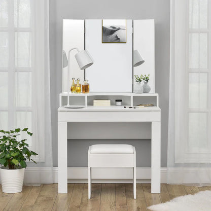 Tabouret coiffeuse Melly en blanc