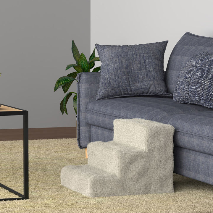 Haustiertreppe Timmy in Beige 36 cm hohe Ein- und Ausstiegshilfe für Haustiere