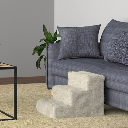 Haustiertreppe Timmy in Beige 36 cm hohe Ein- und Ausstiegshilfe für Haustiere