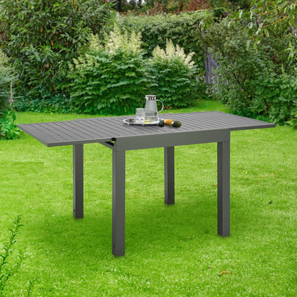 Alu Gartentisch Laki 80x80 cm ausziehbar - Anthrazit