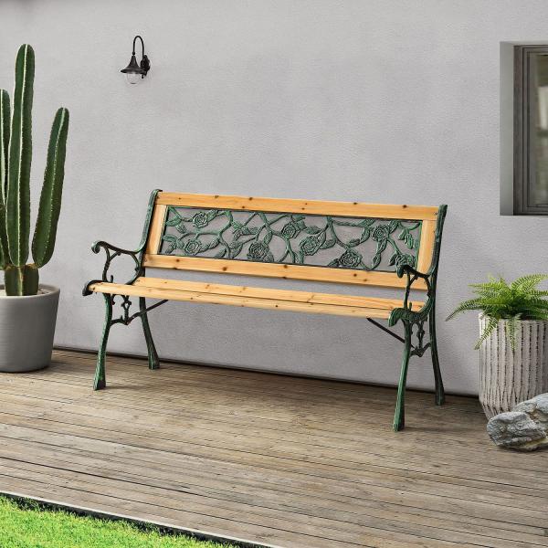 2 Sitzer Gartenbank Venezia aus lackiertem Holz und Gusseisen