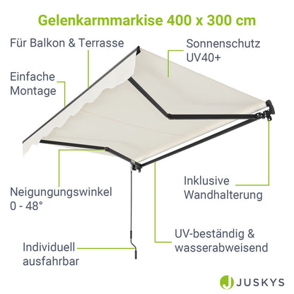 Gelenkarmmarkise 400 x 300 cm Beige