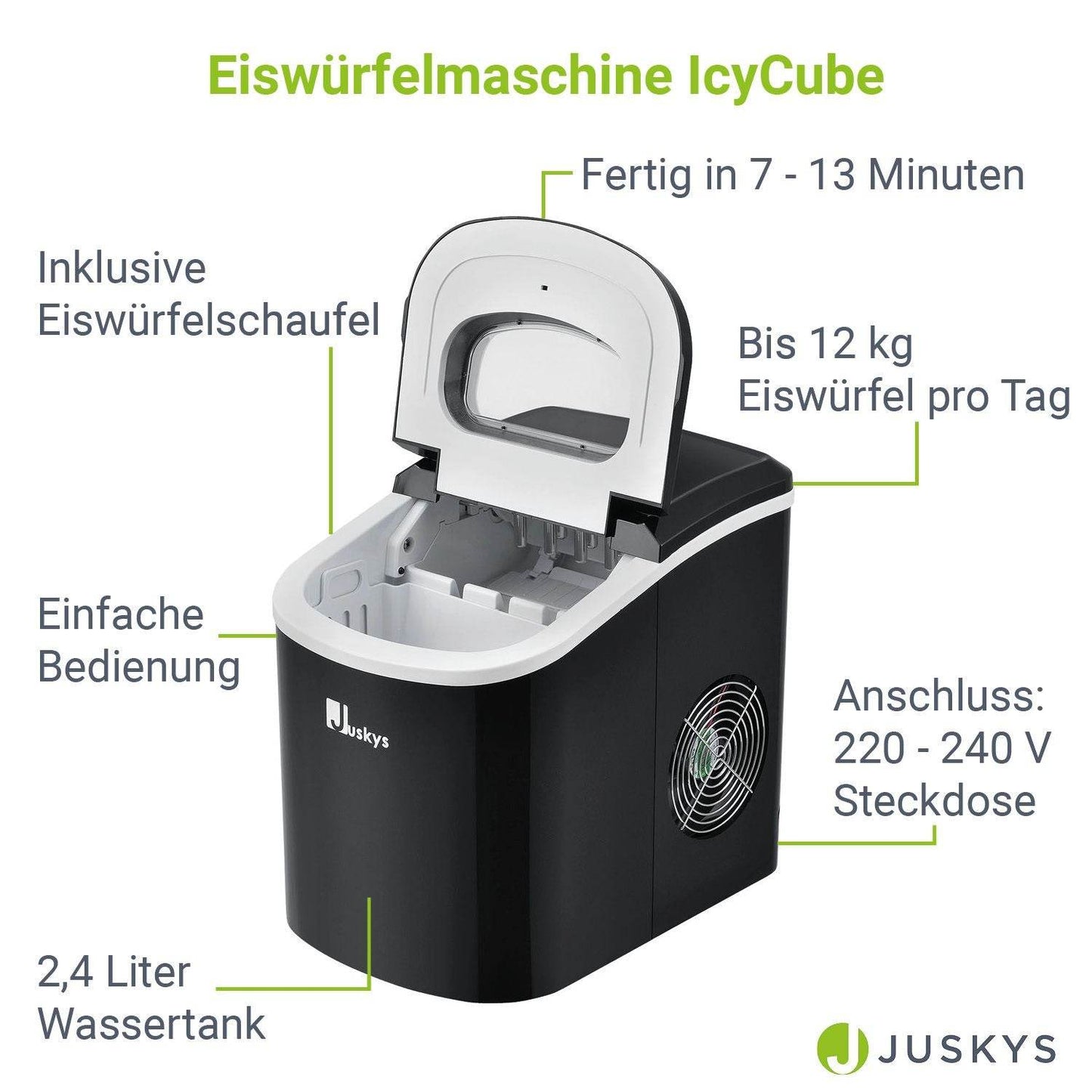 Eiswürfelmaschine IcyCube schwarz - Palo24