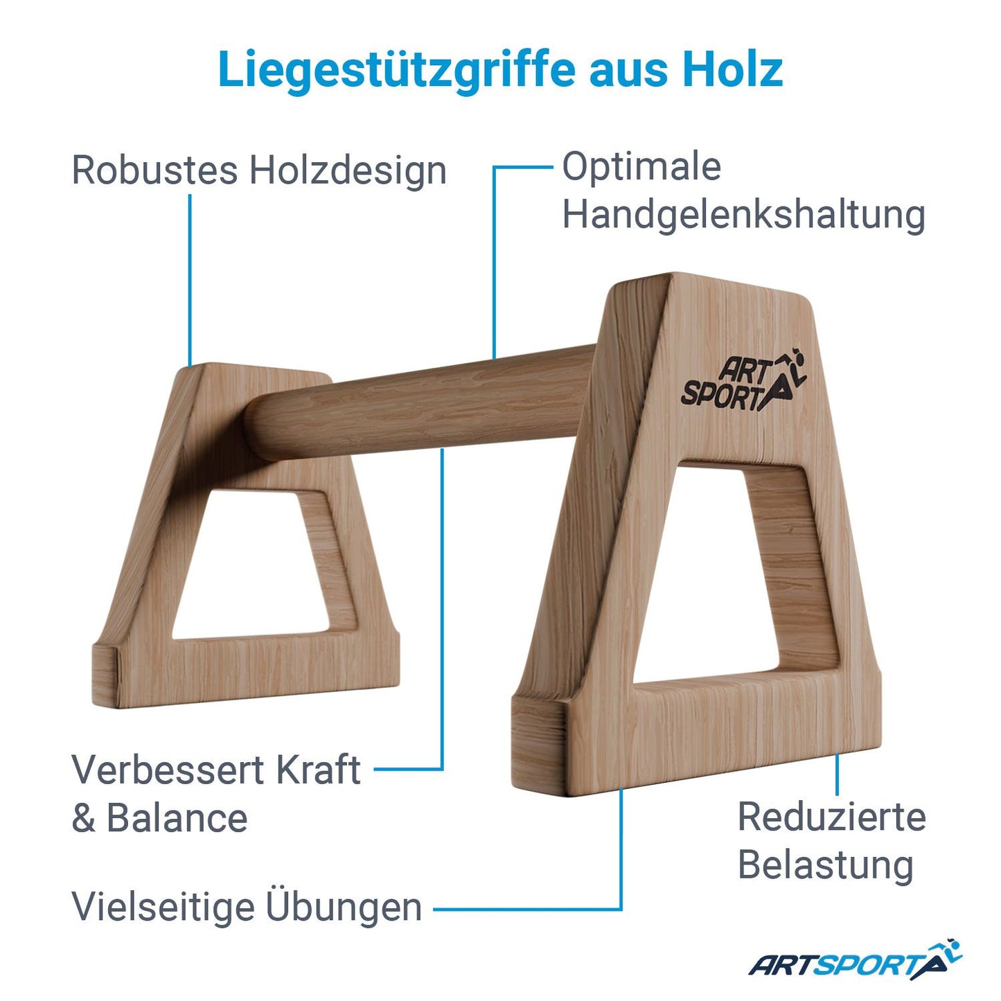 Liegestützgriffe aus Holz XXL