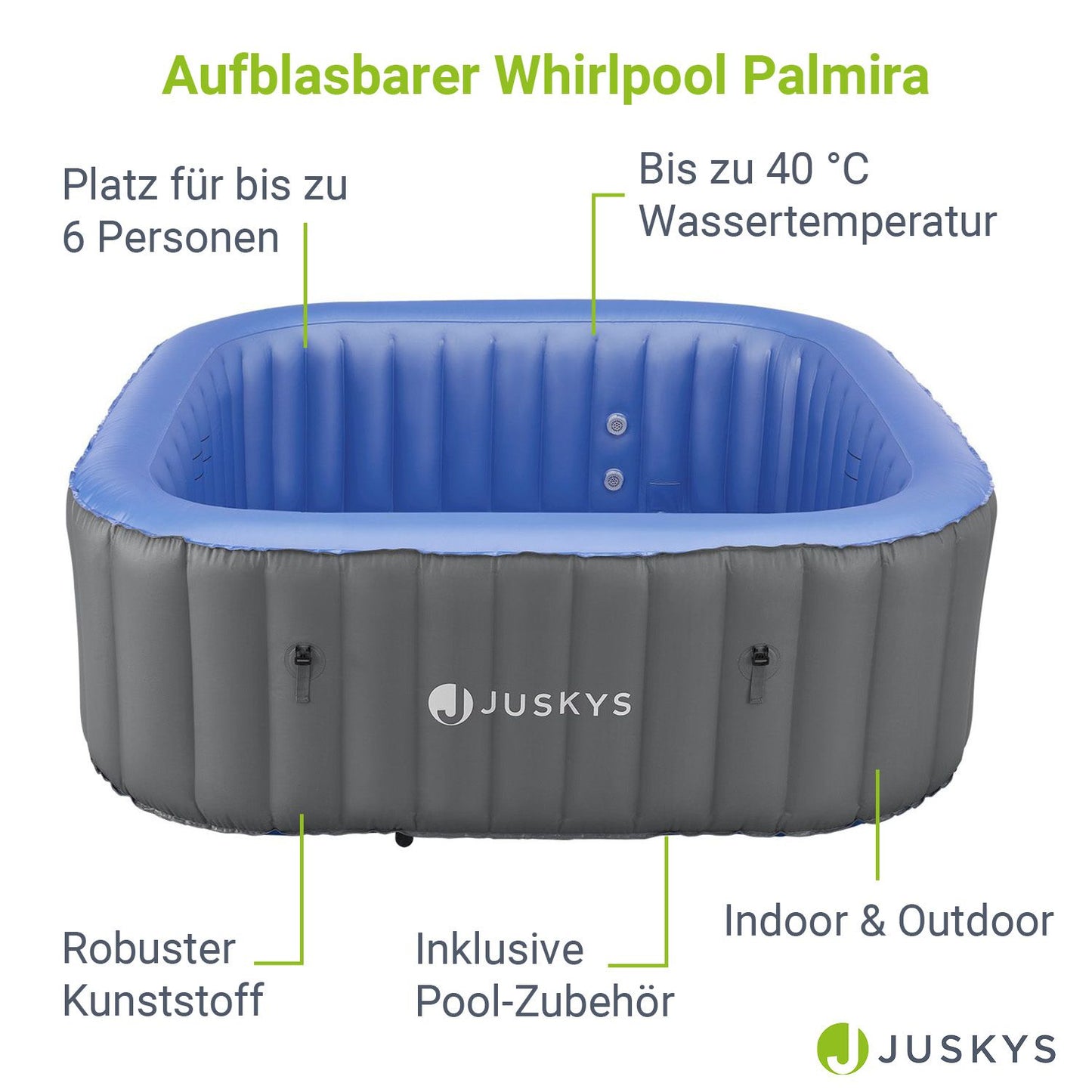 Aufblasbarer Whirlpool Palmira für bis zu 6 Personen - Grau