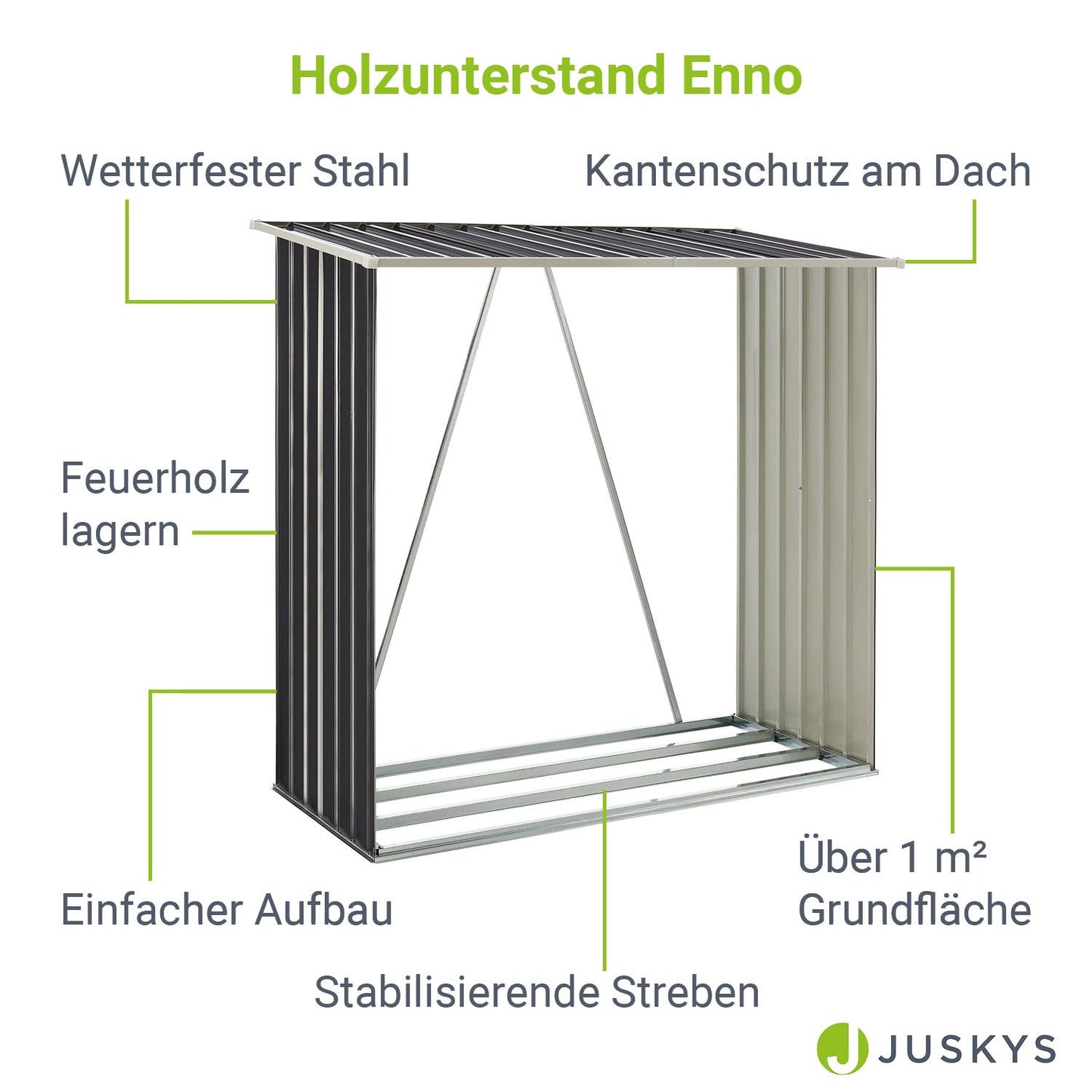 Holzunterstand Enno Anthrazit