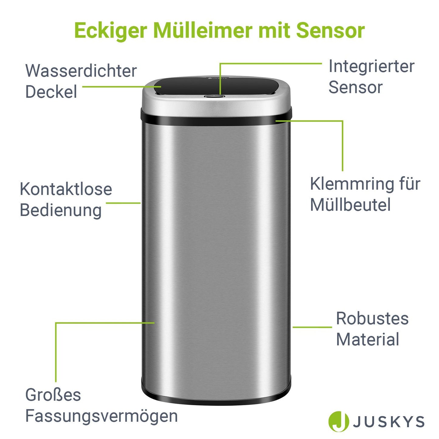 Automatischer Mülleimer mit Sensor - 70L Silber