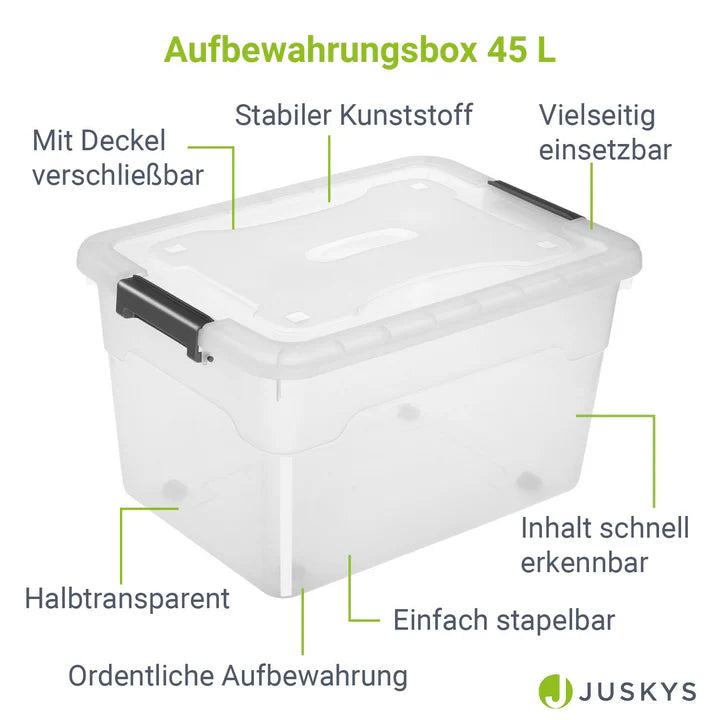 Aufbewahrungsbox mit Deckel 45 L 6er Set