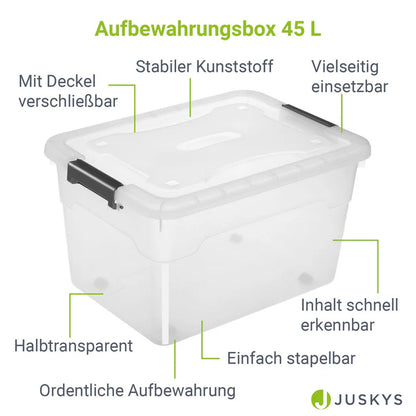 Aufbewahrungsbox mit Deckel 45 L 6er Set
