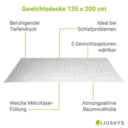 Gewichtsdecke 135x200 cm für besseren Schlaf 5 kg