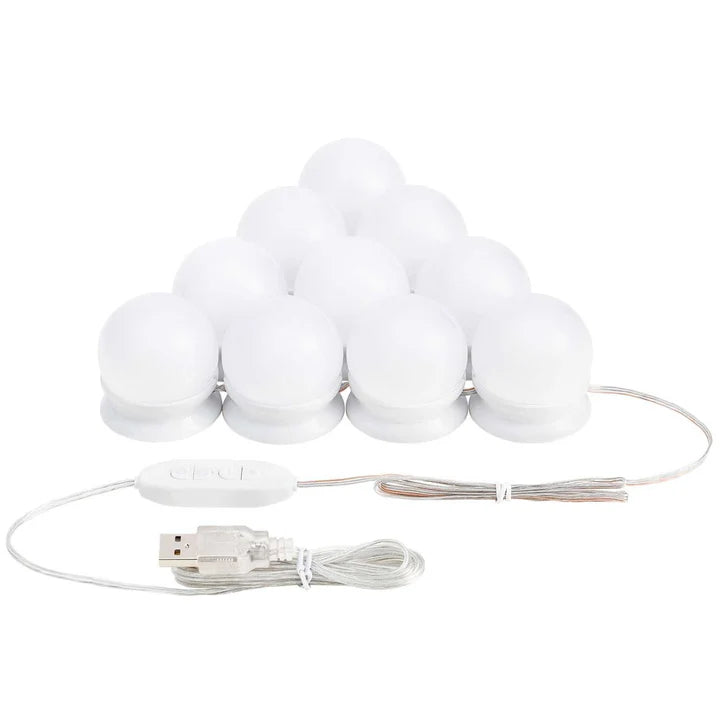Guirlande lumineuse pour coiffeuse avec 10 lampes LED et USB