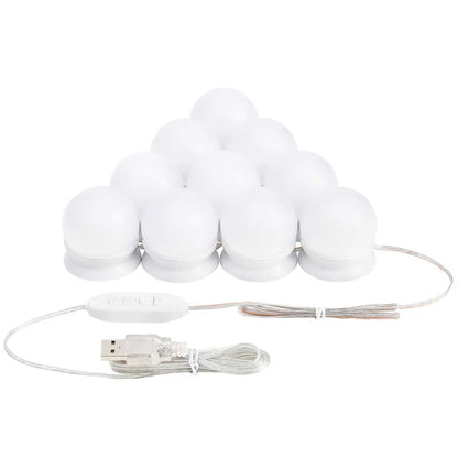 Guirlande lumineuse pour coiffeuse avec 10 lampes LED et USB