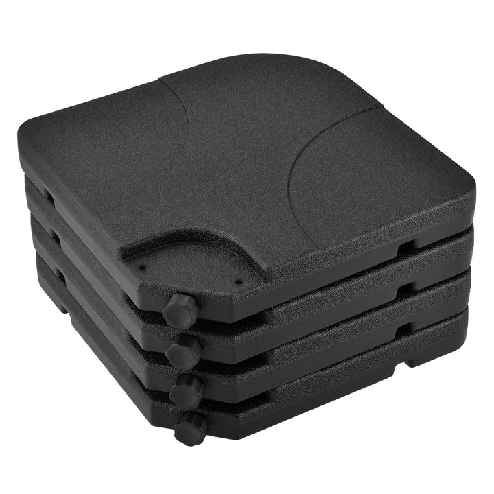 Set di 4 pesi per ombrellone Quad riempibili fino a 80 kg in HDPE nero