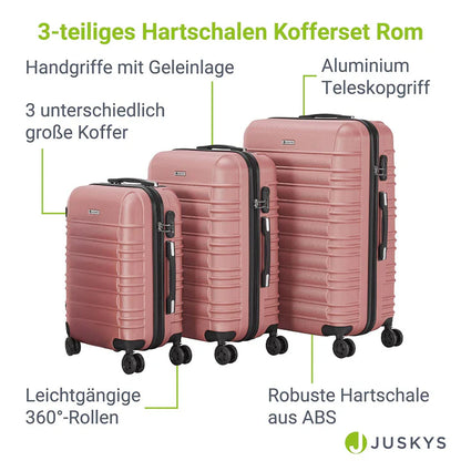 Hartschalen Kofferset Rom 3 tlg Rosa
