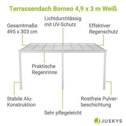 Copertura terrazza Borneo 5x3 m Bianco
