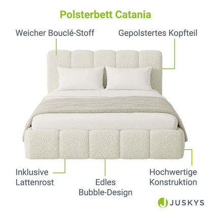 Polsterbett Catania Creme inkl. Lattenrost 180x200 cm - Palo24