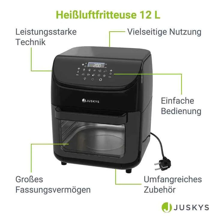 Heißluftfritteuse Airfryer 12L mit 10 Programmen