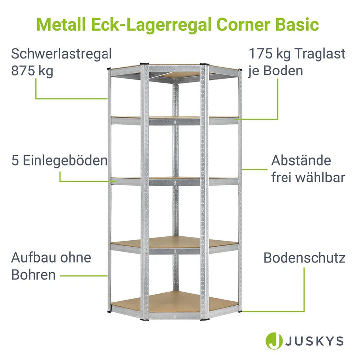 Eckregal Lagerregal Corner Basic 180 x 70 x 40-70cm