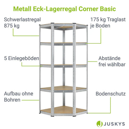 Eckregal Lagerregal Corner Basic 180 x 70 x 40-70cm