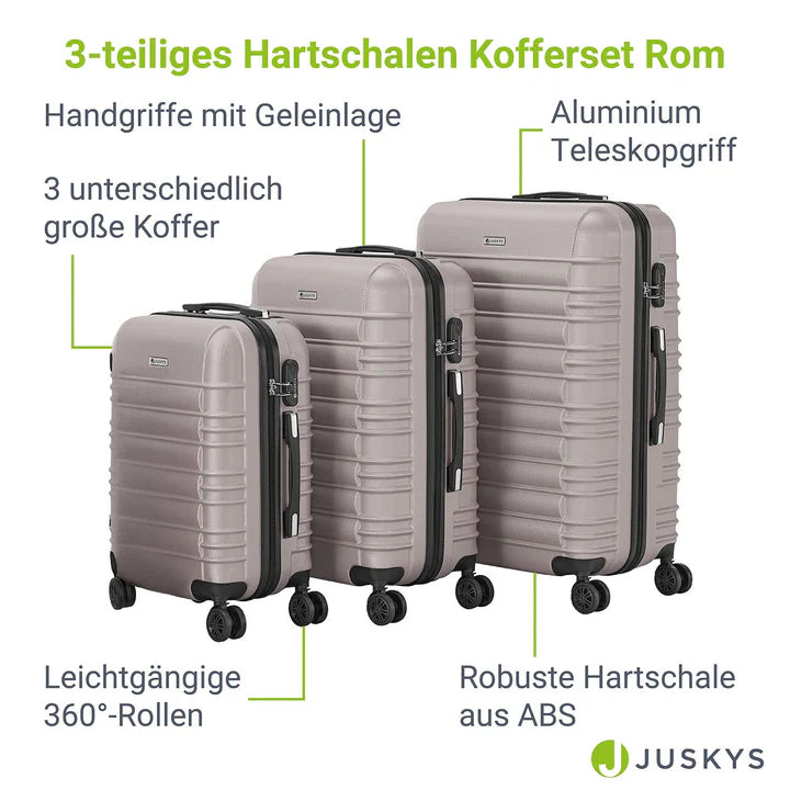 Hartschalen Kofferset Rom 3 tlg Beige
