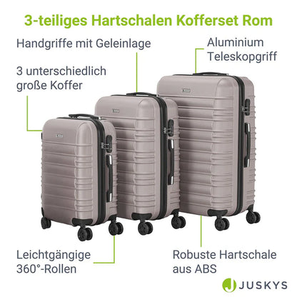 Hartschalen Kofferset Rom 3 tlg Beige
