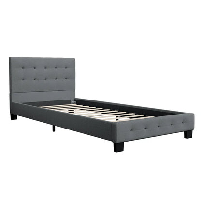 Lit rembourré Manresa 90 x 200 cm en gris