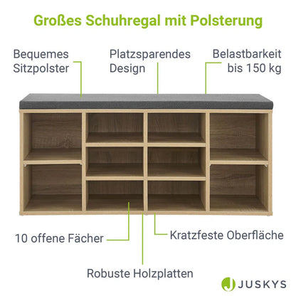 Schuhregal 104x30x48 cm Holzoptik
