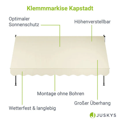 Klemmmarkise Kapstadt 350x120 cm Beige - Palo24