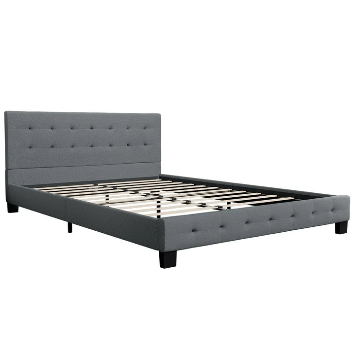 Lit rembourré Manresa 140 x 200 cm - gris