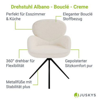 6er Esszimmerstuhl Drehstuhl Albano Creme