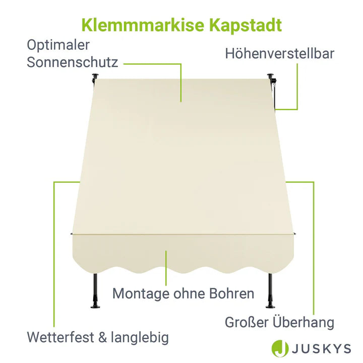 Klemmmarkise Kapstadt 150x120 cm Beige - Palo24