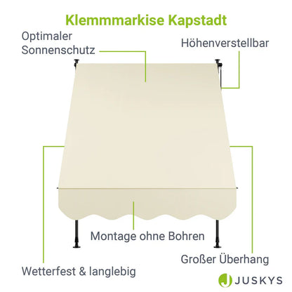 Klemmmarkise Kapstadt 150x120 cm Beige - Palo24