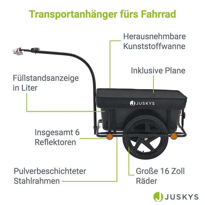 Fahrradanhänger 90 Liter Transportanhänger - Palo24
