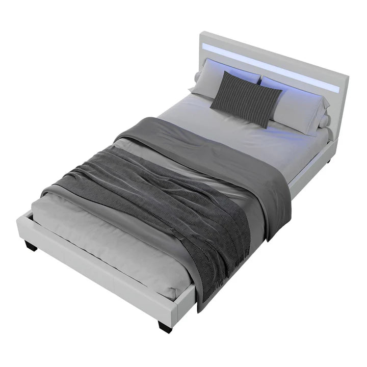 Lit rembourré Vérone 120 x 200 cm avec éclairage LED blanc