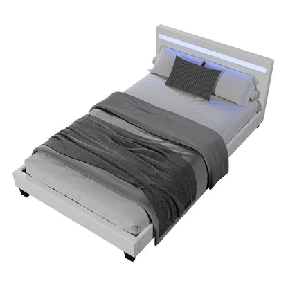 Lit rembourré Vérone 120 x 200 cm avec éclairage LED blanc