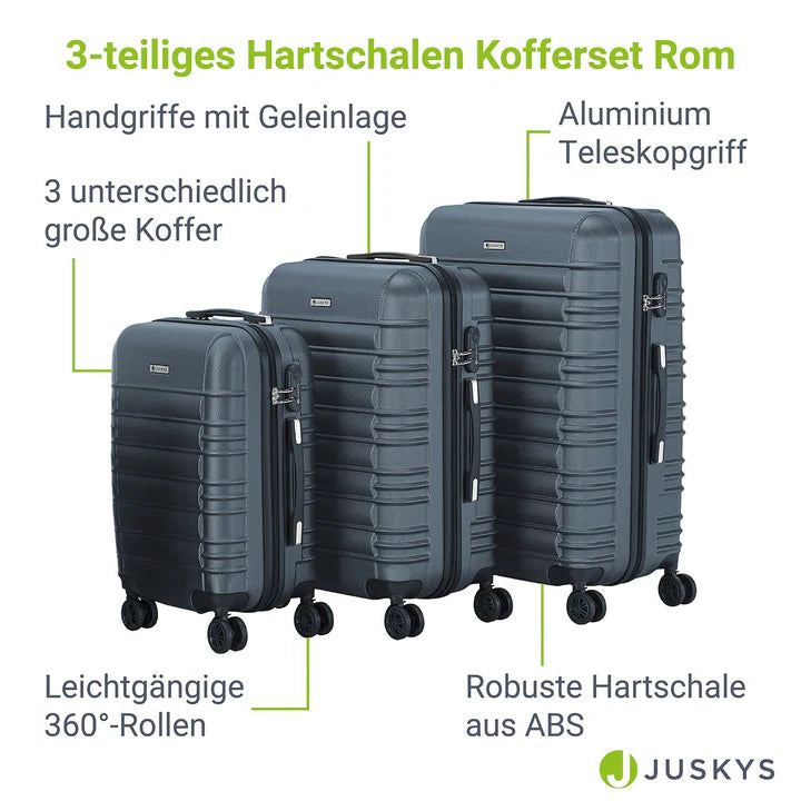 Hartschalen Kofferset Rom 3 tlg Anthrazit