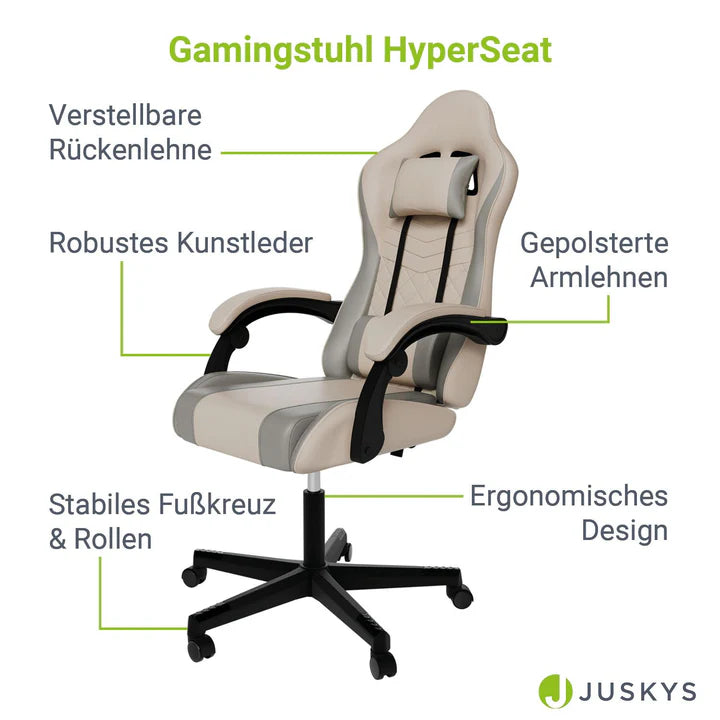 Bürostuhl Gamingstuhl HyperSeat beige/hellgrau
