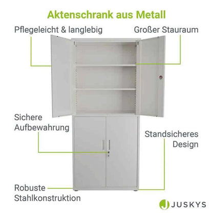 Aktenschrank Büroschrank aus Metall Weiss