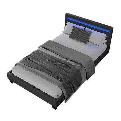 LED Polsterbett Verona 120 x 200 cm grau