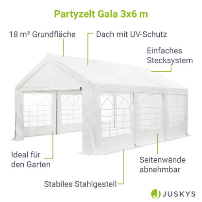 Partyzelt Gala 3x6 m in Weiss