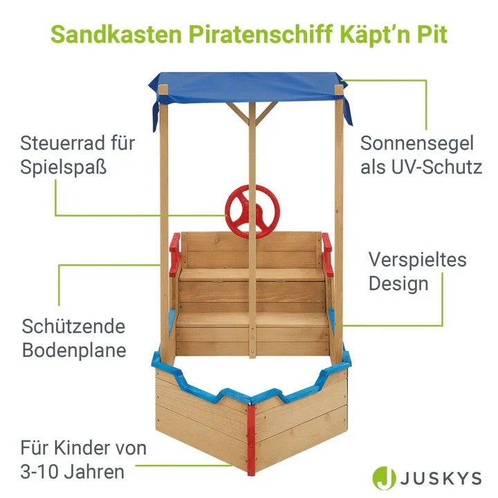 Sandkasten Käpt’n Pit aus Holz