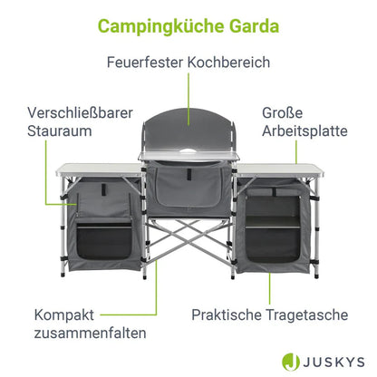 Grande cucina da campeggio pieghevole da cucina Garda in grigio