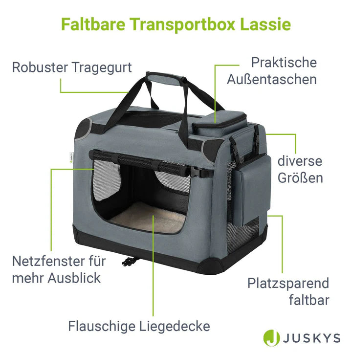 faltbare Hundetransportbox Lassie L (dunkelgrau)